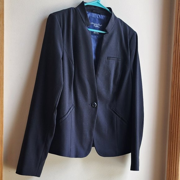 American Eagle Outfitters Dark Navy Suit Jacket Size Medium - Picture 4 of 16